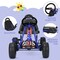 Iron Pedal Powered Ride On Car Go Kart for Kids with Adjustable Seat